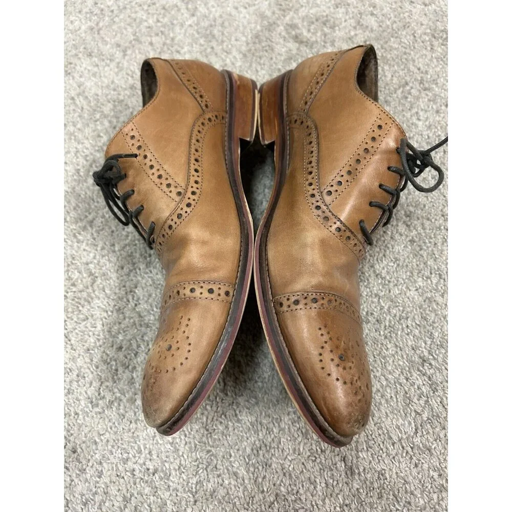 Johnston & Murphy Men’s‎ Size 10.5 Conrad Cap Toe Shoes Brown Calfskin Leather